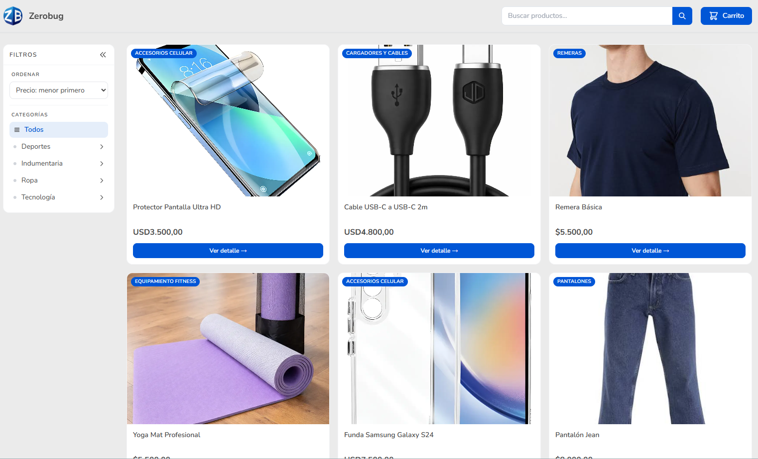 Tienda online en Sinergie